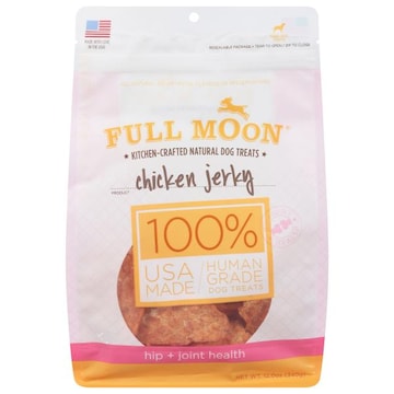 Full Moon Dog Treats, Chicken Jerky, Kitchen-Crafted Natural, Hip+Joint Health