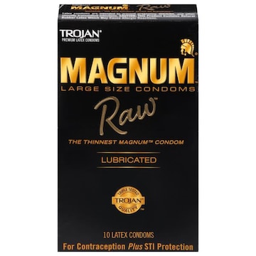 Trojan Magnum Condoms, Lubricated, Raw, Latex, Large Size