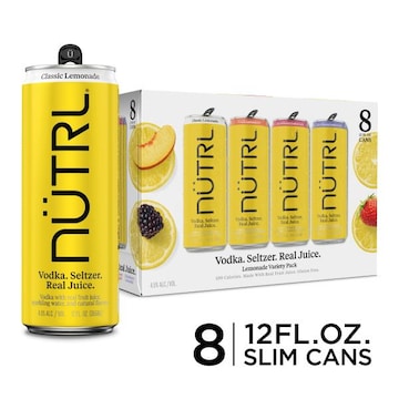 Nutrl Vodka Seltzer, Lemonade, Variety Pack