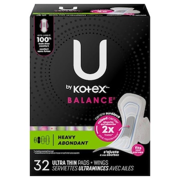 U by Kotex Balance Ultra Thin Heavy Pads + Wings