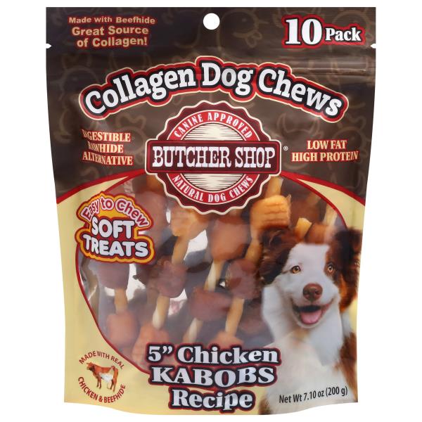 Butcher Shop Collagen Soft Treats Chicken Kabobs Recipe 5 Inch Dog