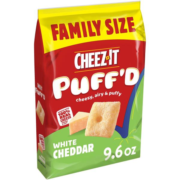 CheezIt Puff'd Cheesy Baked Snacks, White Cheddar, Family Size