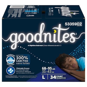 GoodNites Underwears, Nighttime, Boys, L