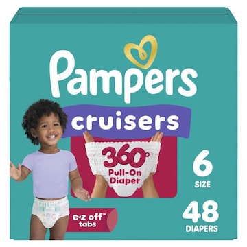 Pampers Cruisers 360 Diapers, Size 6, 48 Count