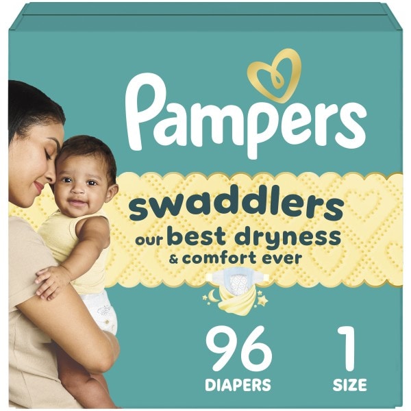 Pampers Swaddlers Diapers, Size 1, 96 Count | Publix Super Markets