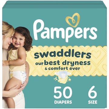 Pampers Swaddlers Diapers, Size 6, 50 Count