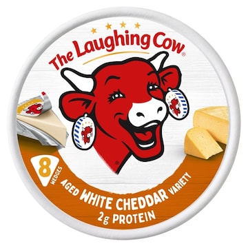 The Laughing Cow Spreadable Cheese Wedges, Creamy Aged White Cheddar Variety