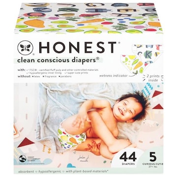 Honest All the Letters/So Delish Curious Cutie Clean Conscious Size 5 Diapers (27+ lbs (12+ kg))