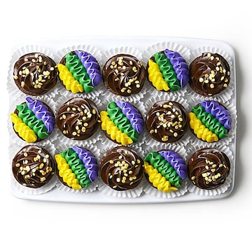 Mardi Gras Brownie Bite Platter 15-Count