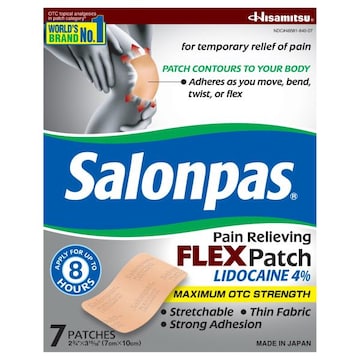 Salonpas Flex Patch, Pain Relieving, Lidocaine 4%