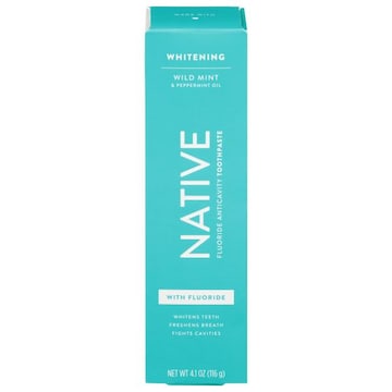 Native Toothpaste, with Fluoride, Whitening, Wild Mint & Peppermint Oil