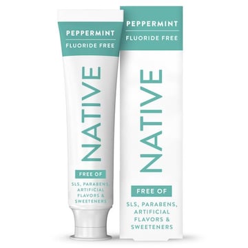 Native Toothpaste, Fluoride Free, Peppermint Flavor, 4.1 oz