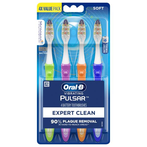 Oral-B Pulsar Toothbrush, Medium 4 Pack | Publix Super Markets