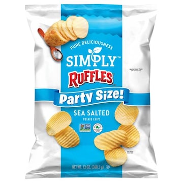 Ruffles Simply Potato Chips, Sea Salted, Party Size