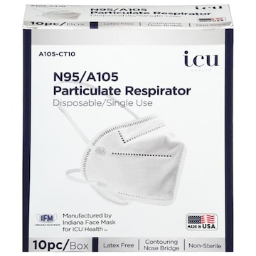 Icu Health N95 Mask 10ct, White