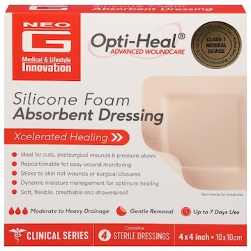 Opti-Heal Absorbent Dressing, Silicone Foam