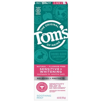 Tom's of Maine Toothpaste, Sensitive + Whitening, Soothing Mint
