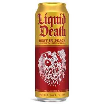 Liquid Death Rest in Peach Flavored Iced Black Tea