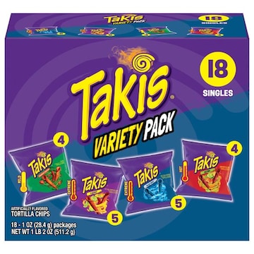 Takis Tortilla Chips, Assorted, Variety Pack