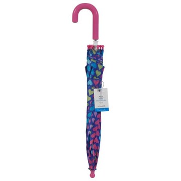 ShedRain Rain Essentials Umbrella, Kids, Heart Stripe
