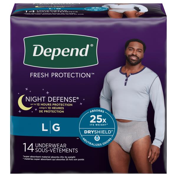 Depend Night Defense Underwear, for Men, Large | Publix Super Markets