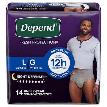 Depend Fresh Protection Night Defense L Underwear
