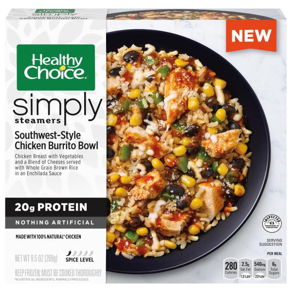 Healthy Choice Simply Steamers Burrito Bowl, Southwest-Style Chicken ...