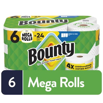 Bounty Paper Towels Select-A-Size, 6 Count