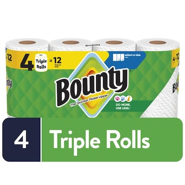 Bounty Paper Towels Select-A-Size, 4 Count