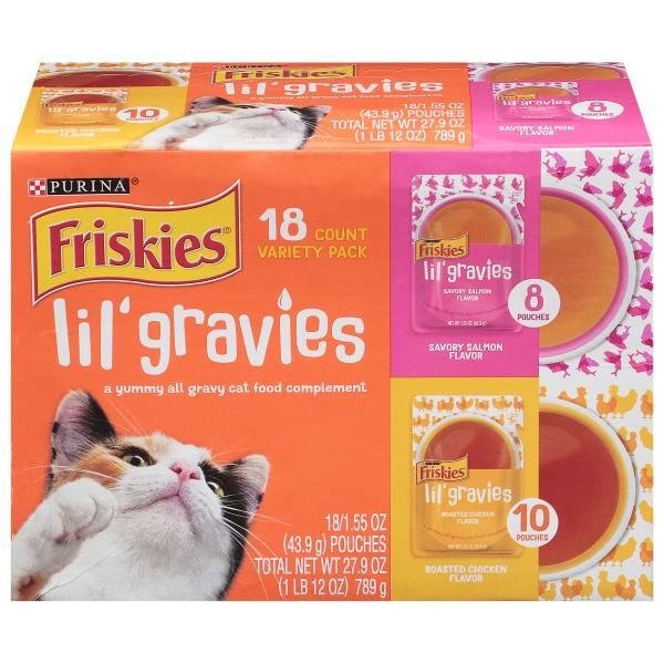 Friskies Lil' Gravies, Cat Food Supplement, Variety Pack 18ct. Publix