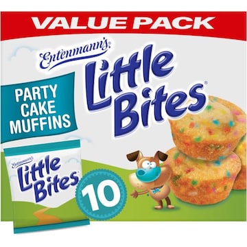 Entenmann's Little Bites Party Cake Cake and Sprinkles Mini Muffins, Value Pack, 10 packs, (4 ct each), 16.5 lbs  Case