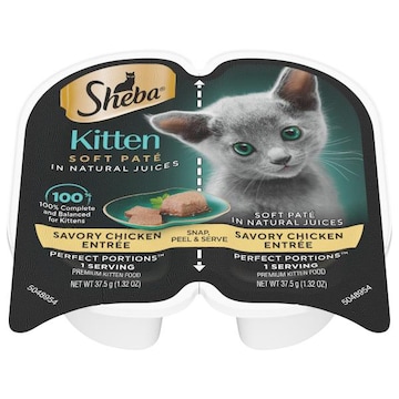 Sheba Kitten Food, Premium, Savory Chicken Entree, Soft Pate