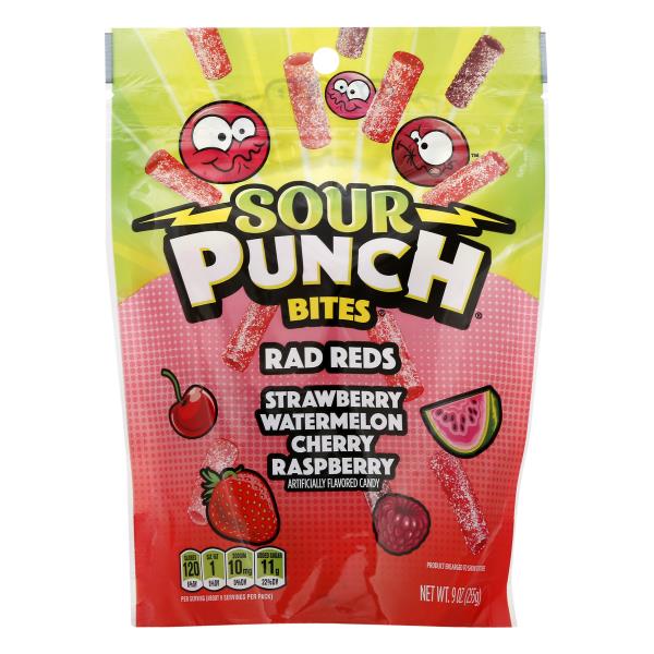 Sour Punch Bites, Rad Reds Assorted Chewy Candy, Resealable Bag ...