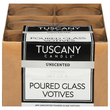 Tuscany Candle Candles, Poured Glass Votives, Unscented