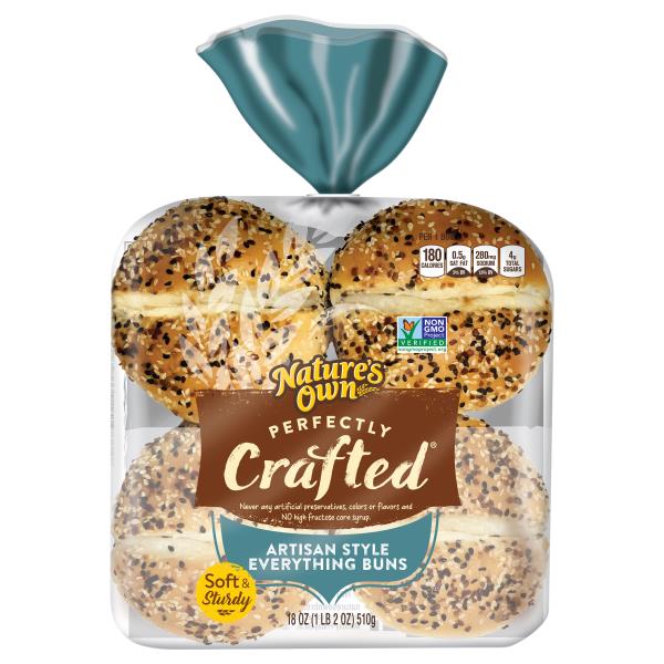 Nature's Own Hamburger Buns, Everything, Artisan Style Publix Super