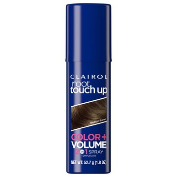 Root Touch-Up Color + Volume Spray, 2 in 1, Temporary, Medium Brown