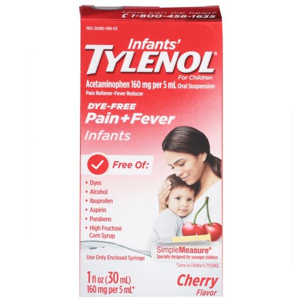 Tylenol Infants #39 Tylenol Acetaminophen Medicine Dye Free Cherry 1 fl Tylenol Infants #39 Tylenol Acetaminophen Medicine Dye Free Cherry 1 fl