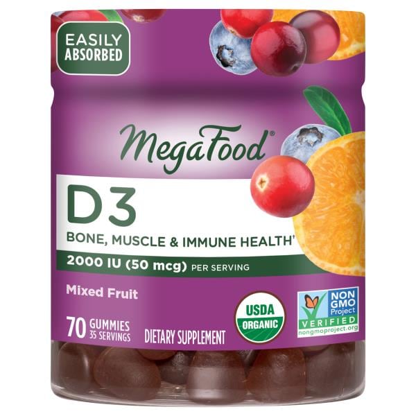 MegaFood Vitamin D3, 25 mcg, Gummies, Mixed Fruit Publix Super Markets