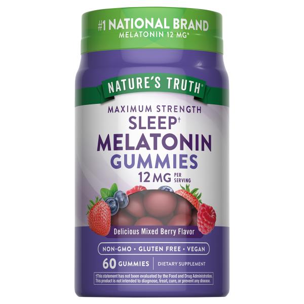 Nature's Truth 12 mg Natural Mixed Berry Flavor Melatonin 60 Gummies