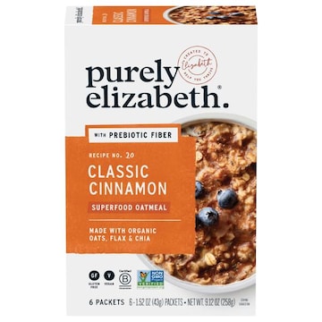 Purely Elizabeth Oatmeal, with Prebiotic Fiber, Superfood, Classic Cinnamon, Recipe No. 20