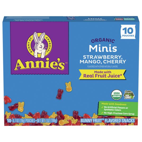 Annie's Fruit Flavored Snacks, Bunny, Organic, Strawberry/Mango