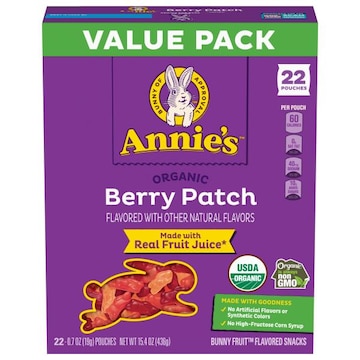 Annie's Organic Bunny Berry Patch Fruit Flavored Snacks Value Pack