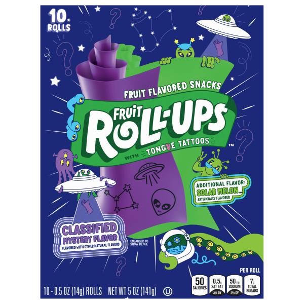 Fruit RollUps Fruit Flavored Snacks, with Tongue Tattoos, Classified