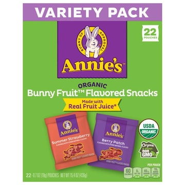 Annie's Fruit Flavored Snacks, Organic, Berry Patch/Summer Strawberry, Bunny