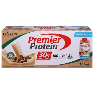 Premier Protein High Protein Shake, Cafe Latte, 12 Pack