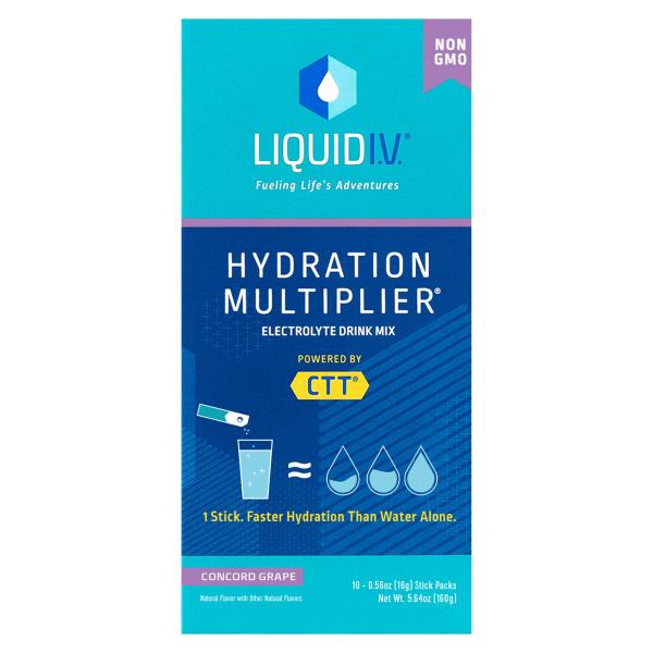 Liquid I.V. Hydration Multiplier Electrolyte Drink Mix, Concord Grape ...