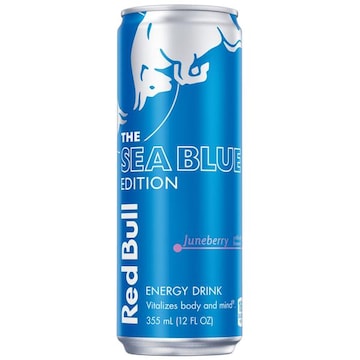Red Bull Sea Blue Edition Energy Drink Juneberry, 114mg Caffeine, 12 fl oz Can