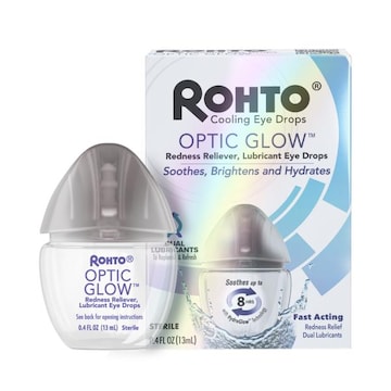 Rohto Optic Glow Optic Glow Redness Reliever, Whitening, Lubricant Eye Drops, 0.4 fl oz Bottle