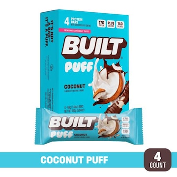 Built Bar Puff Protein Bar, Coconut, 4ct Box