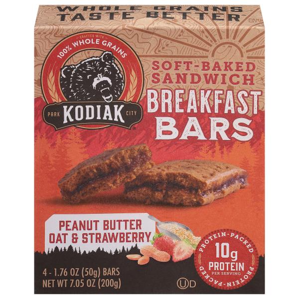 Kodiak SoftBaked Sandwich Breakfast Bars, Peanut Butter Oat